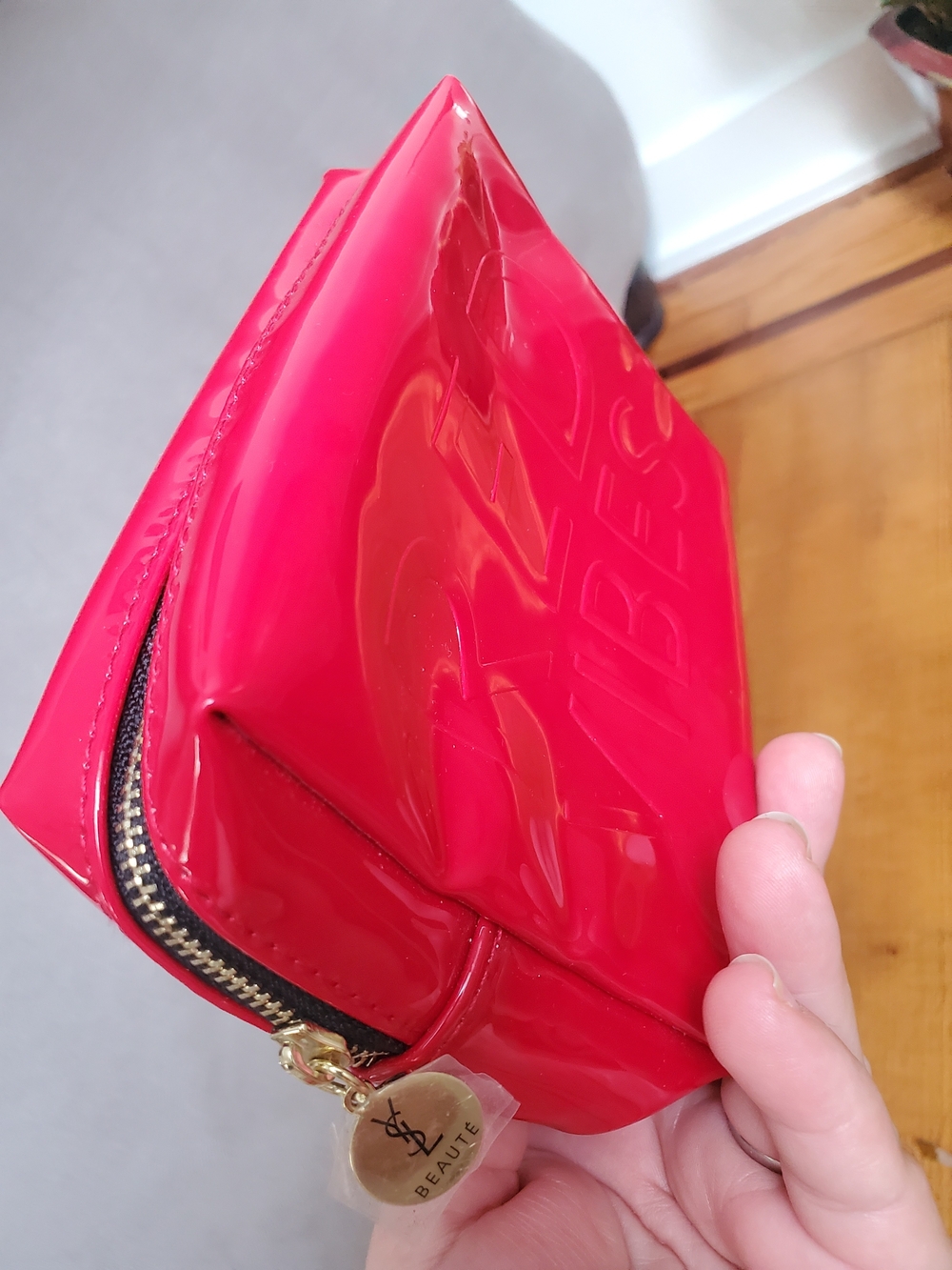 Yves Saint Laurent Red Patent Cosmetic Pouch